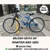 sold out ---- 05-2-24 Used Raleigh Gecko 24” Mountain Bike