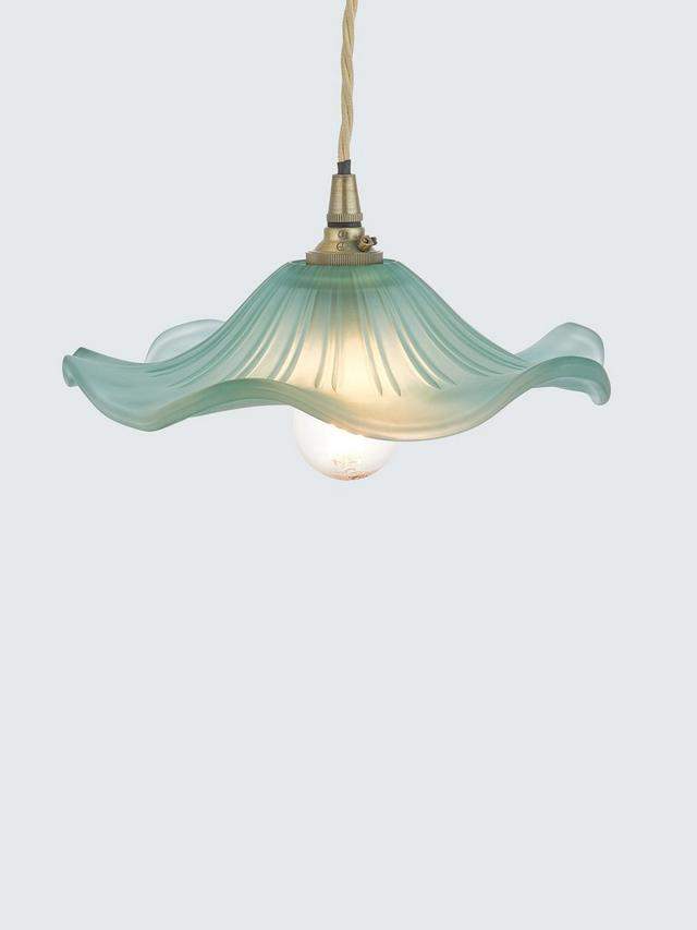 John Lewis Frenchie Ribbed Glass Easy-to-Fit Ceiling Shade, Sage