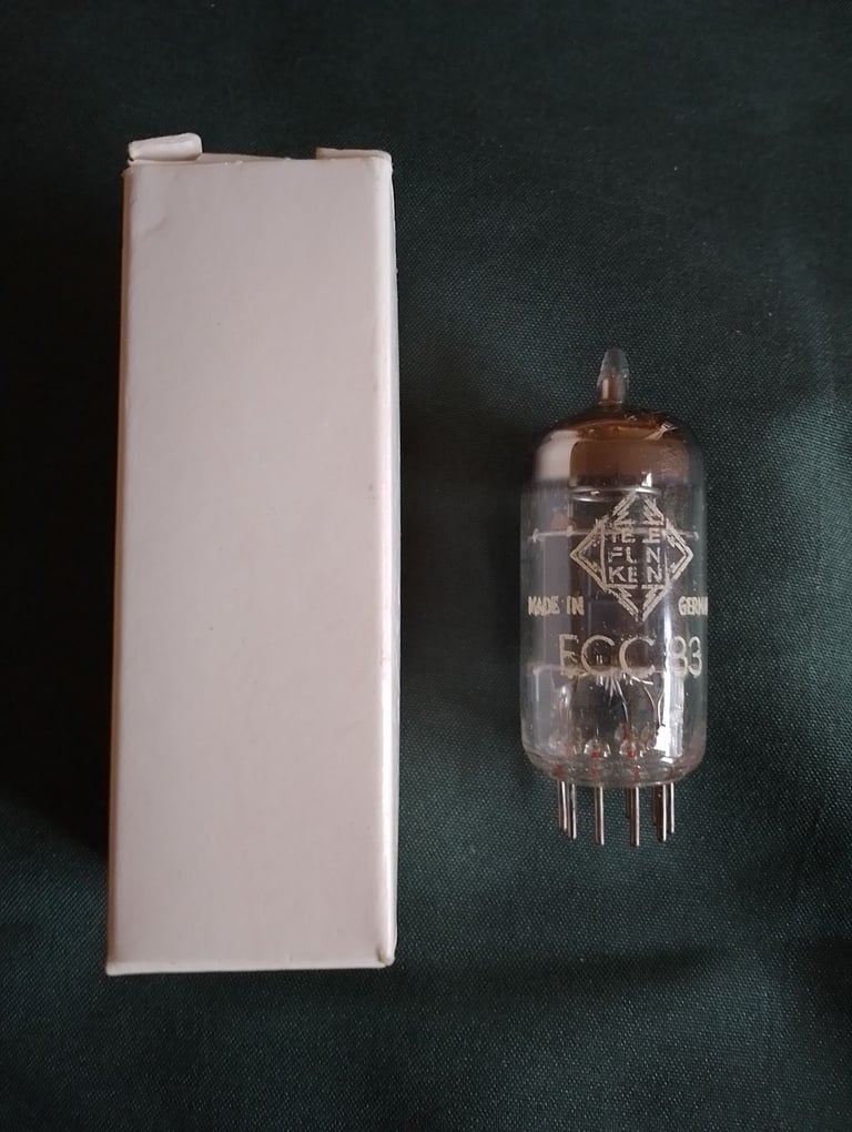 Vintage Telefunken ECC-83 vacuum tube, German-made, for tube mic, mics, microphones, recording