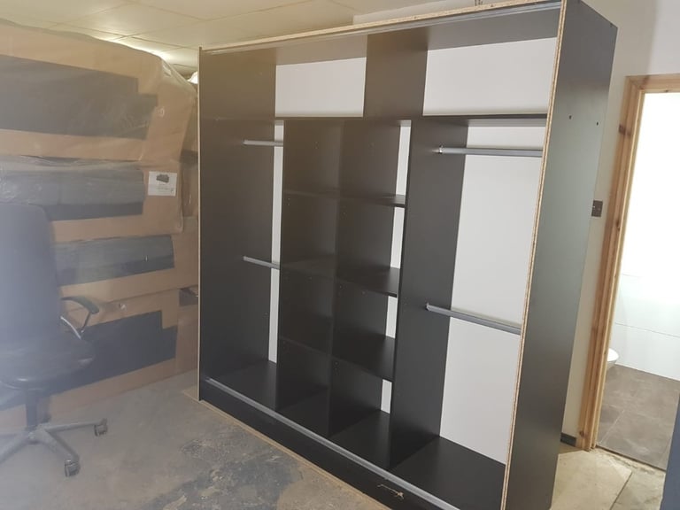 Extra Firm Strong Sliding Mirror Door Wardrobe Cupboard Free