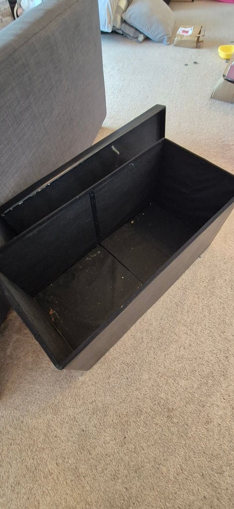 Black ottoman storage footstool