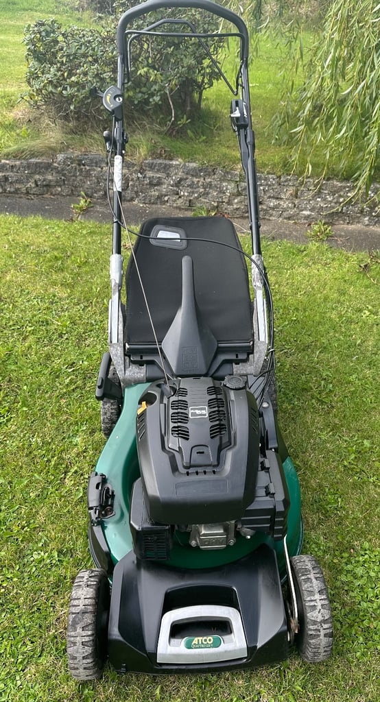 Atco Quattro 4in1 petrol lawnmower 21”cut Selfdrive 196cc mower £850 New