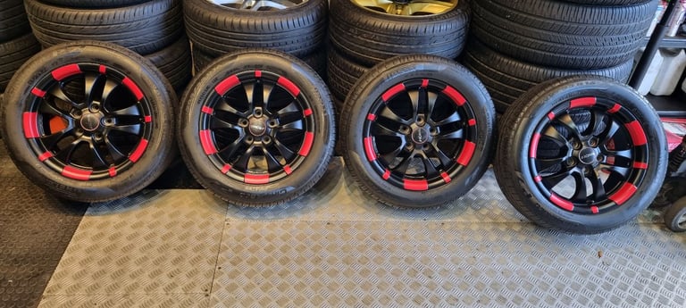 Ronal Genuine 16 Alloy wheels + 4 x tyres 205 55 16 Honda Mazda Toyota Nissan Hyundi Kia