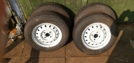 4 Steel Wheels and Tyres (Tyres less than 200 miles)