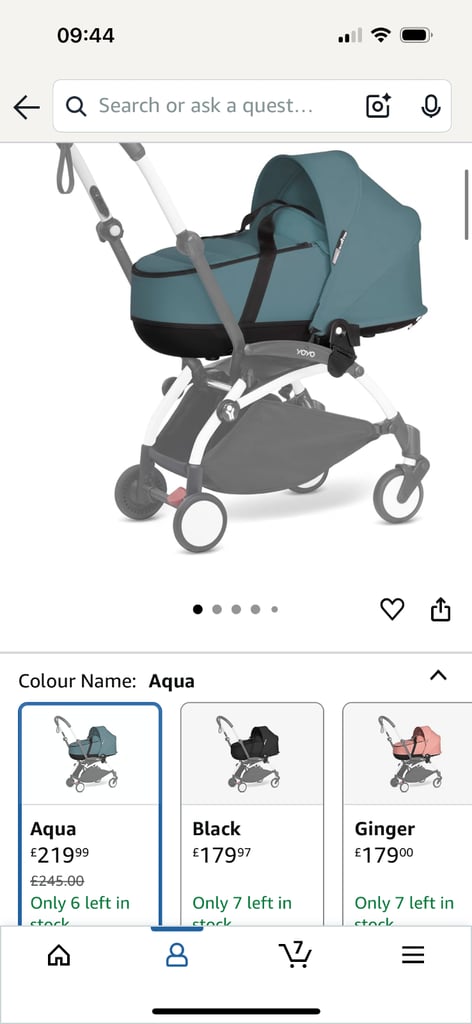 image for Babyzen yoyo 2 bassinet aqua blue NW10 9NU