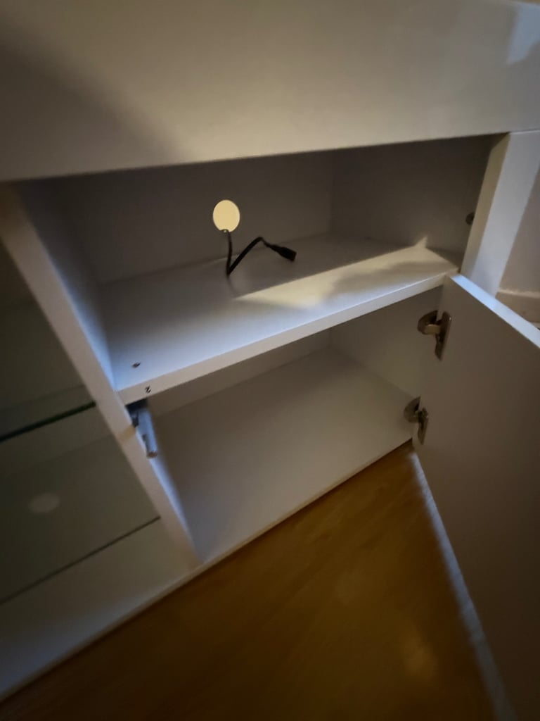 White TV Cabinet (with LED strip!)