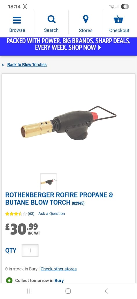 image for Rothenberger propane Butane blow torch new and two multigas bootles