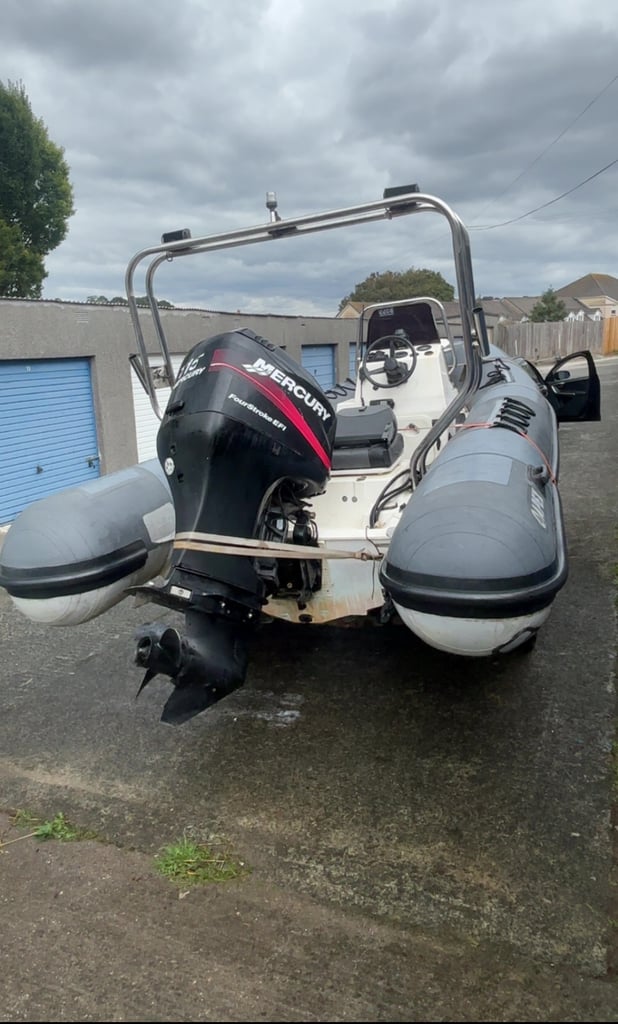 5.5m apex rib 115hp mercury outboard and trailer 