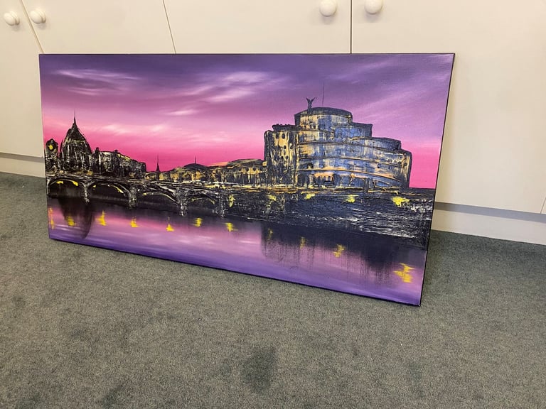 image for St Angelo Bridge Rome Italy Painting on Canvas