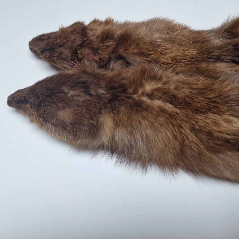 Vintage Real Mink Fur Stoles (Pair) – 75cm