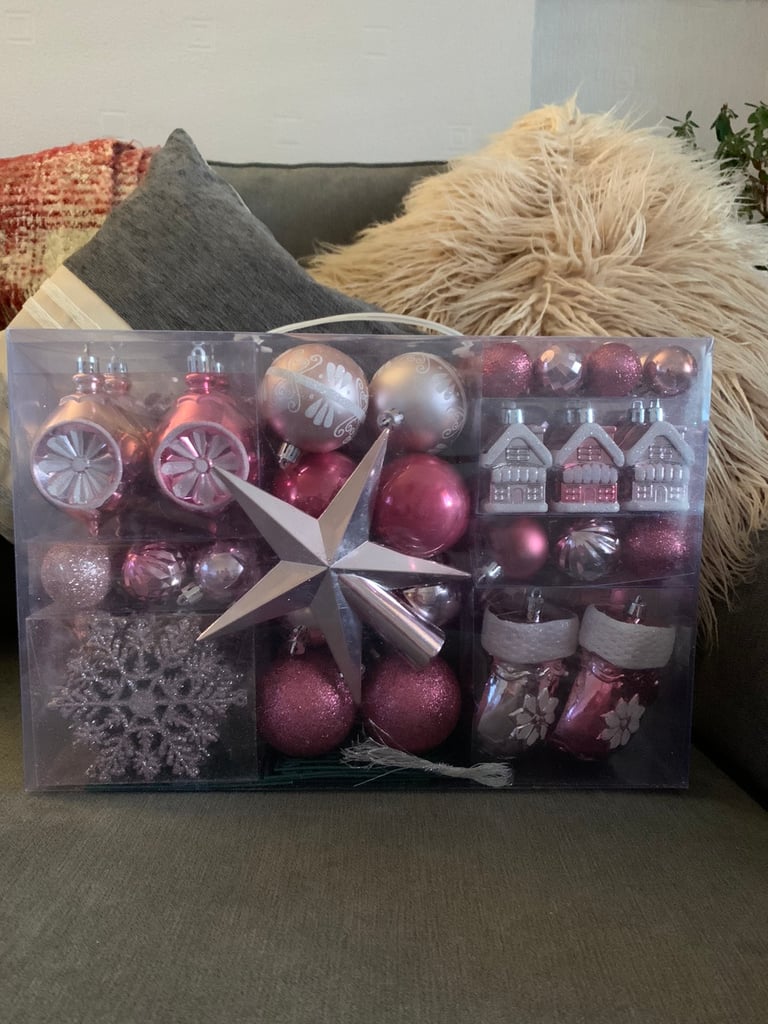 New and unused Pink Christmas Tree Decorations 