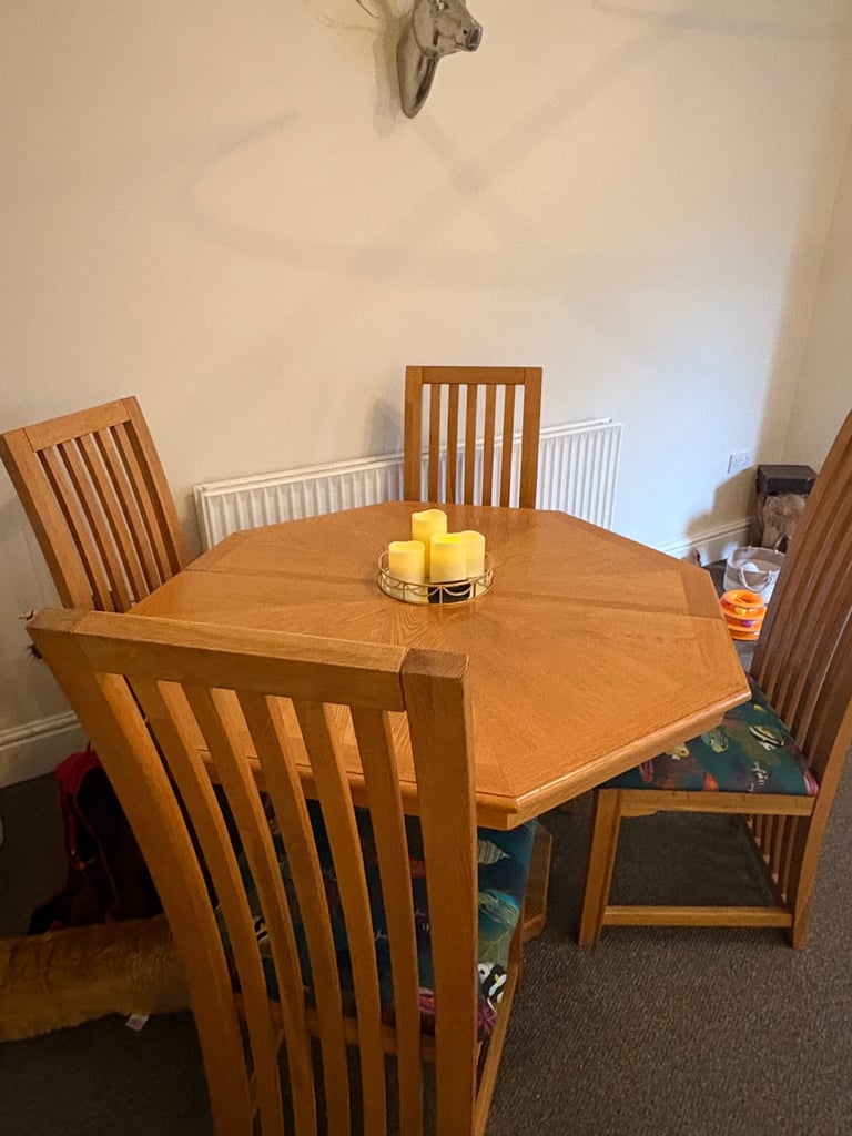 image for Solid wood table and chairs 