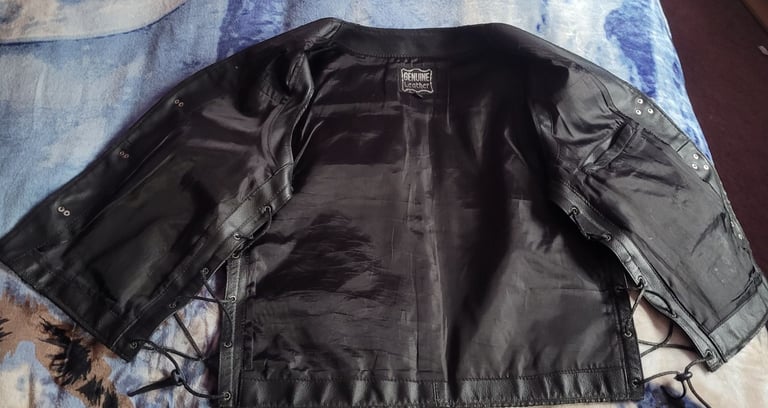 Genuine motorbike Leather waistcoat 