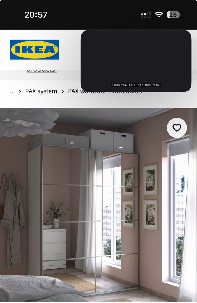 image for Ikea PAX/AULI Mirrored wardrobe sliding doors