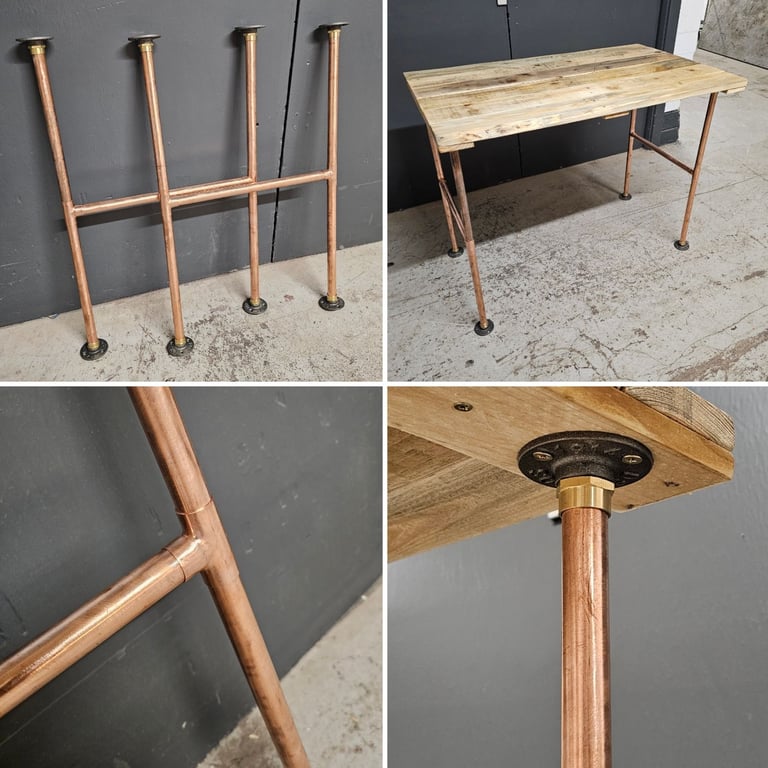 Industrial Designed Copper Pipe Table/ Bar/ Bench Legs (Various sizes)