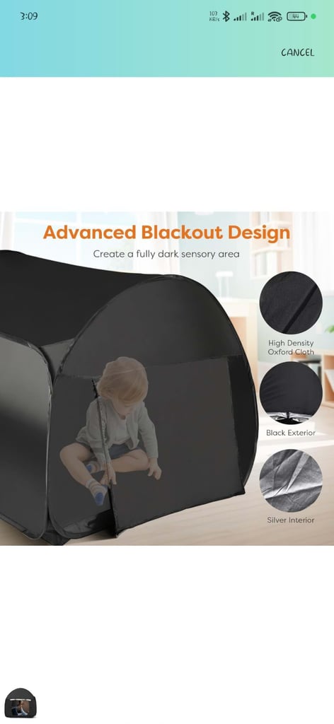 Play Structure Tent for kids , Collapsible & Lightweight Pop-up Sensory Tent “In & out door”