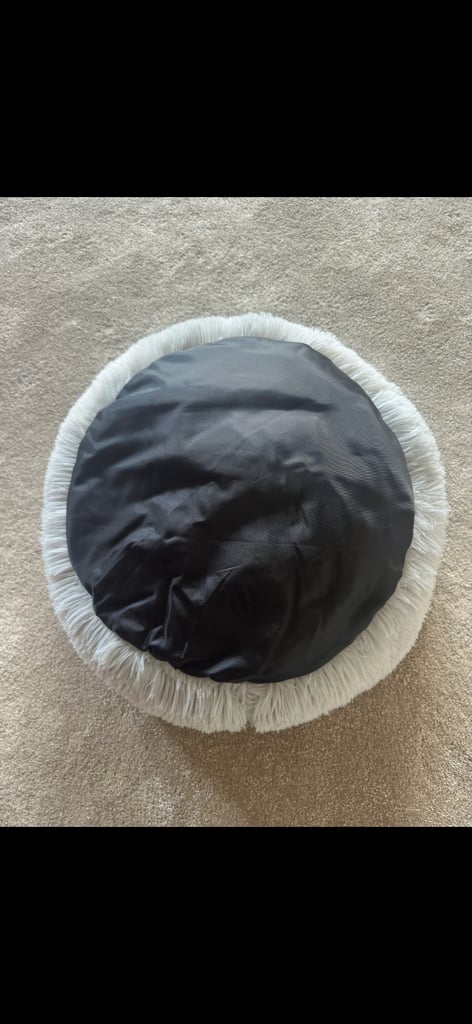 Small grey fluffy dog or cat bed pets at home