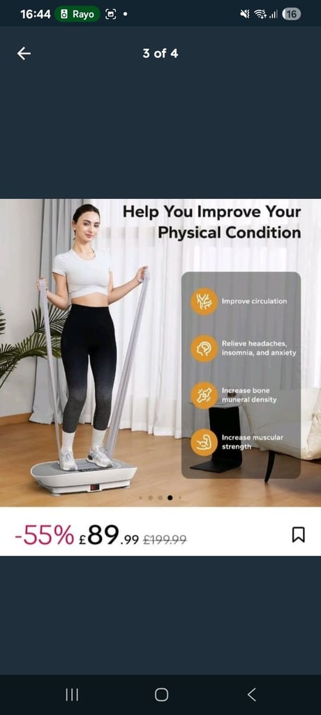 image for Vibration exercise plate, brand new in colour light grey
