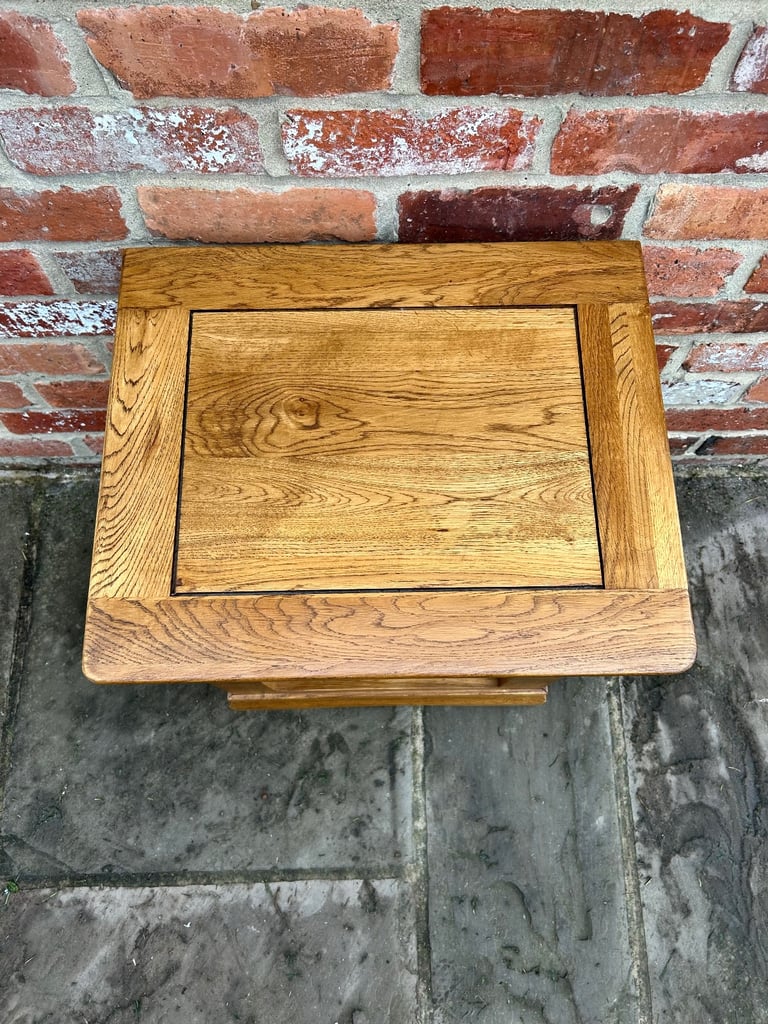 Rustic Solid Oak Side Table - Excellent Condition 