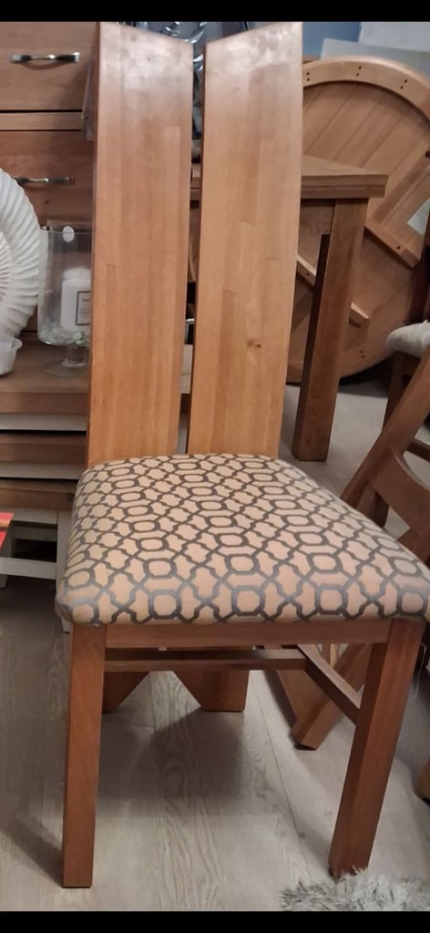 Set of 4 solid oak chairs choice of colours