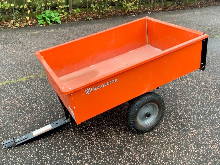 Husqvarna 275 Tipping Trailer for Ride-on Garden Lawn Mower 4ft Bed Used VGC