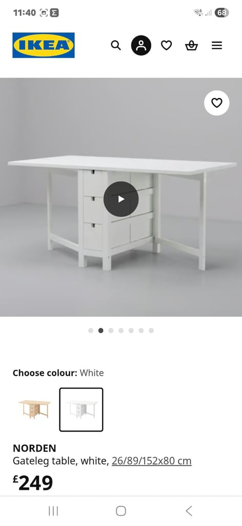 White dropleaf extending table