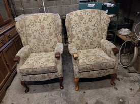 Pair of Wing-Backed Armchairs