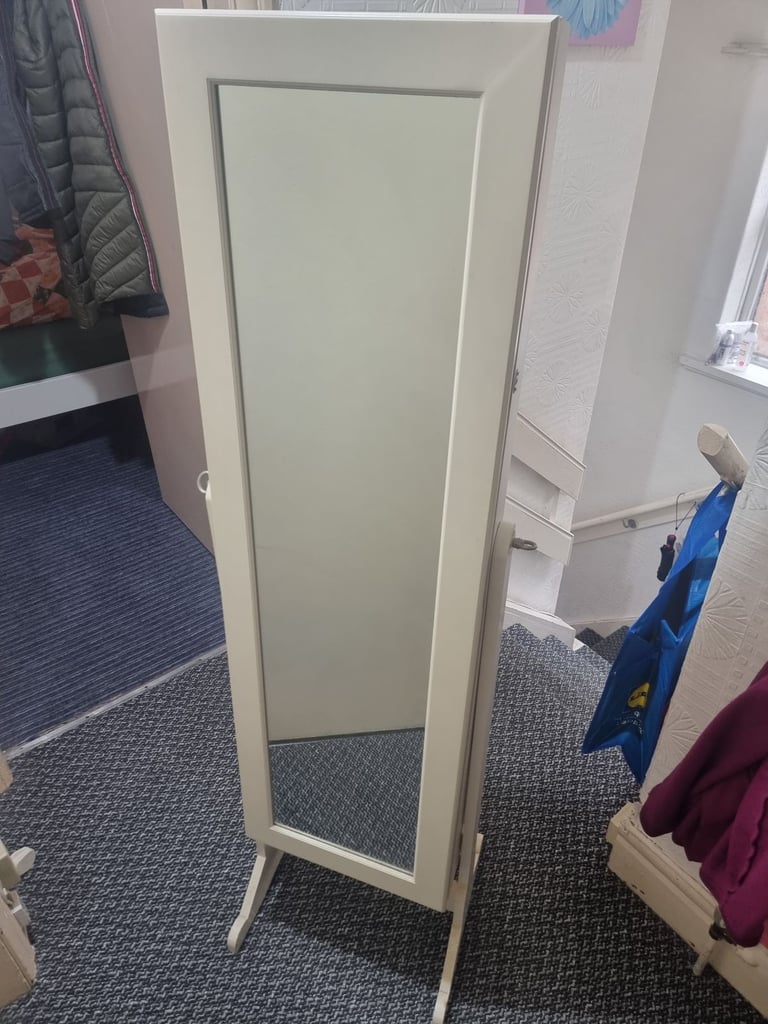 image for Standing mirror jewellery cabinet