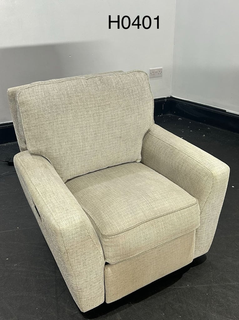 DFS Light Grey Fabric Electric Power Recliner Chair  Good Condition  £95 Free Local Delivery