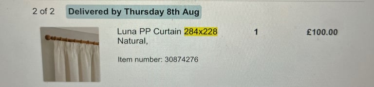 2 x black out Curtain set in excellent condition