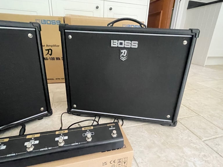 Boss Katana 100 MKII pair of “like new” guitar amplifiers & GA-FC EX 6-switch foot controller