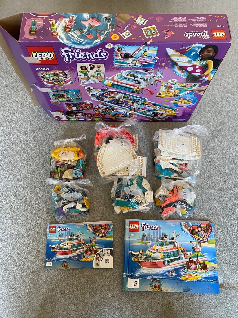 LEGO Friends Rescue Mission Boat 41381 complete, re-bagged, boxed & instructions