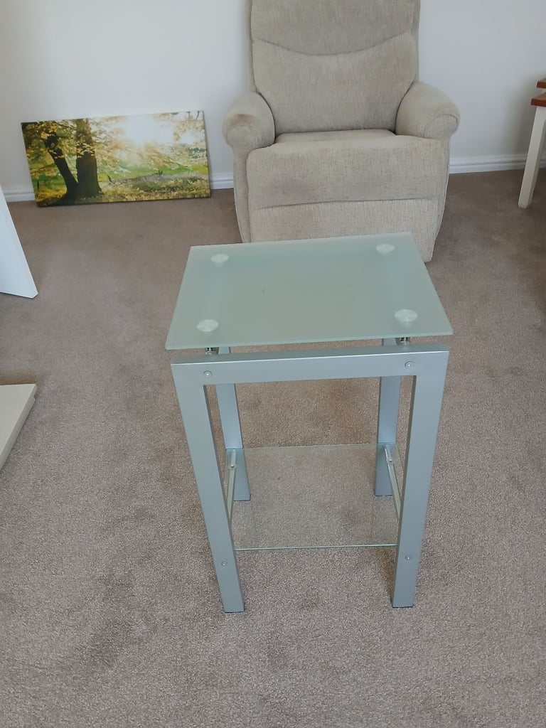 Glass topped side / lamp table