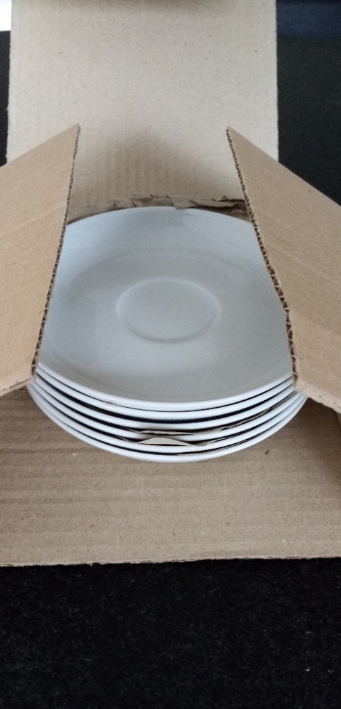 6 brand new Rosenthal White Gold Coffee Cups and Saucers.