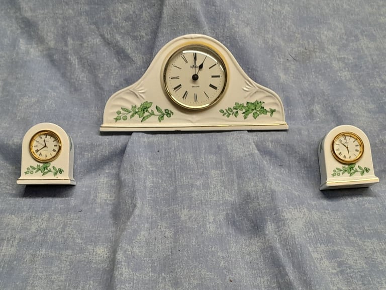 image for 3 Vintage fine bone china clocks