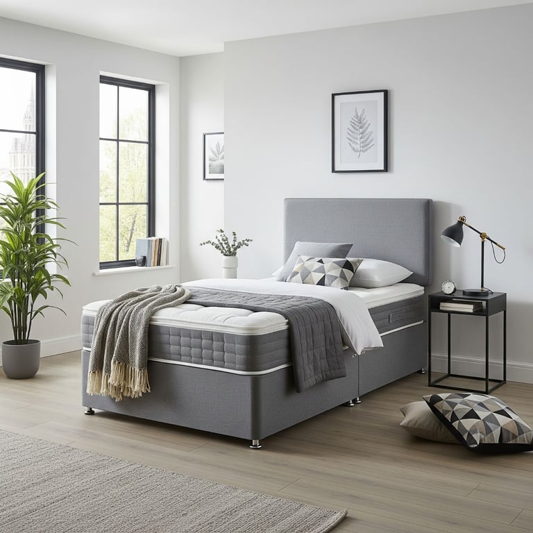 image for Stylish divan bed drawers and mattress included, all sizes available UK quick delivery