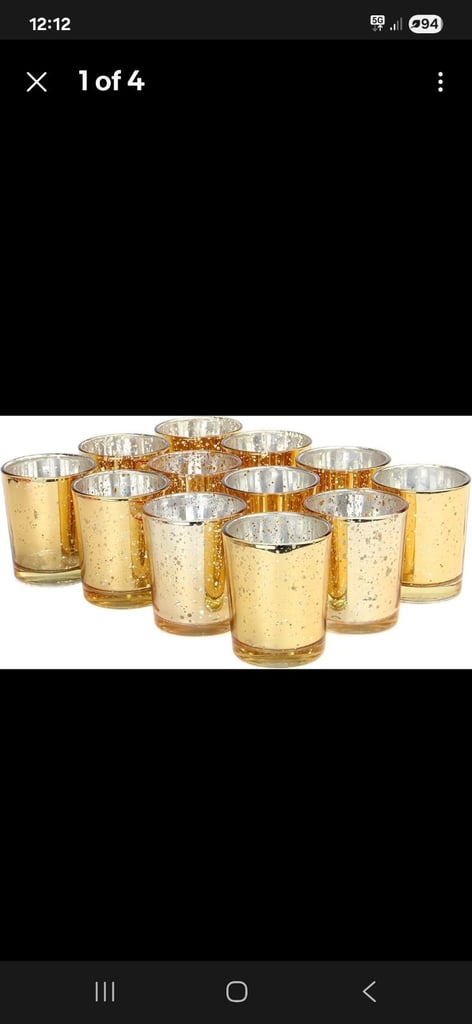 image for Stunning New Gold Glass tea light holders