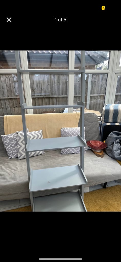 image for Grey ladder shelf with matching nest of tables