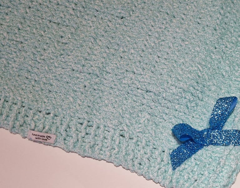 Hand knitted baby blanket 