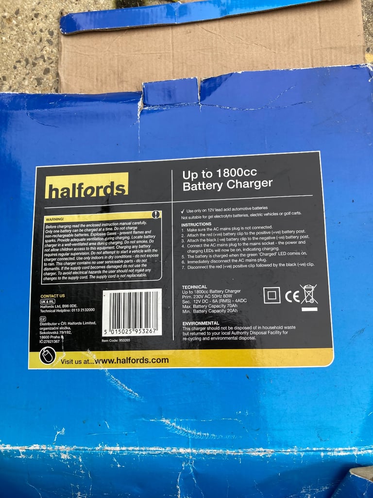 Halfords Battery Charger 1800cc