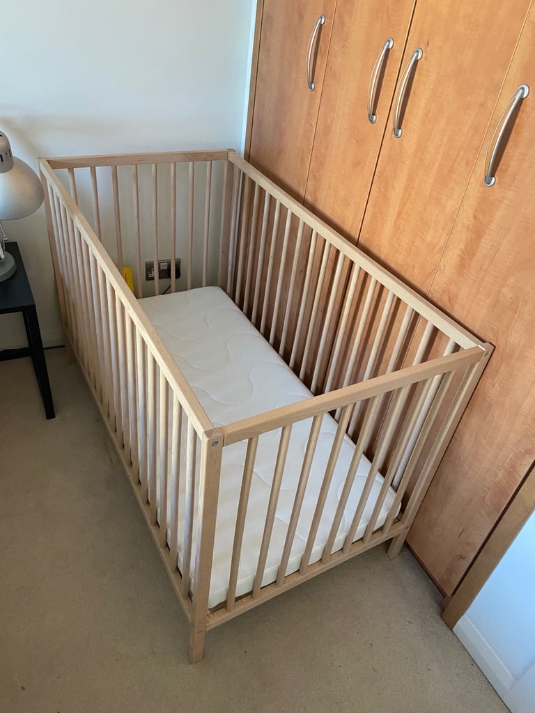 image for IKEA Cot - size 60x120 cm and mattress - VGC