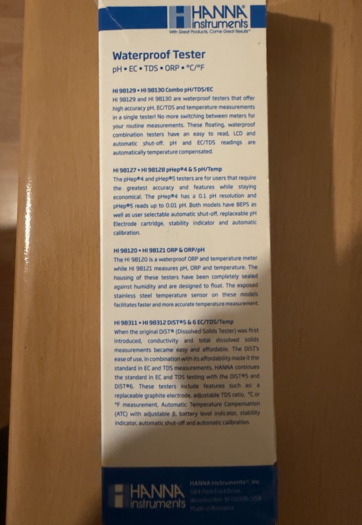 NEW Hanna Instruments Waterproof Tester [HI98311/HI98312]