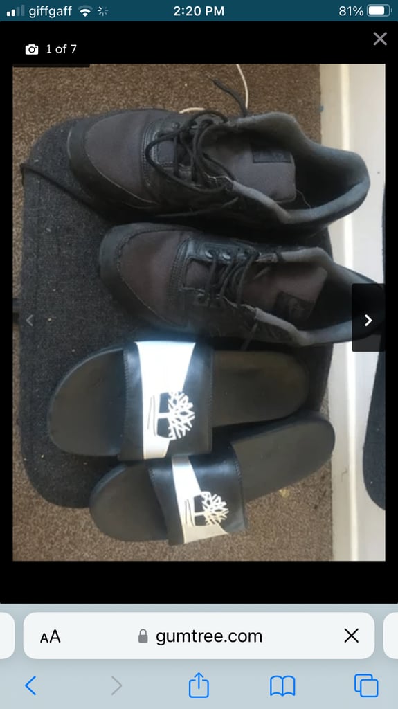 image for Nike air max trainers size 9 and timberland 9.5  sliders