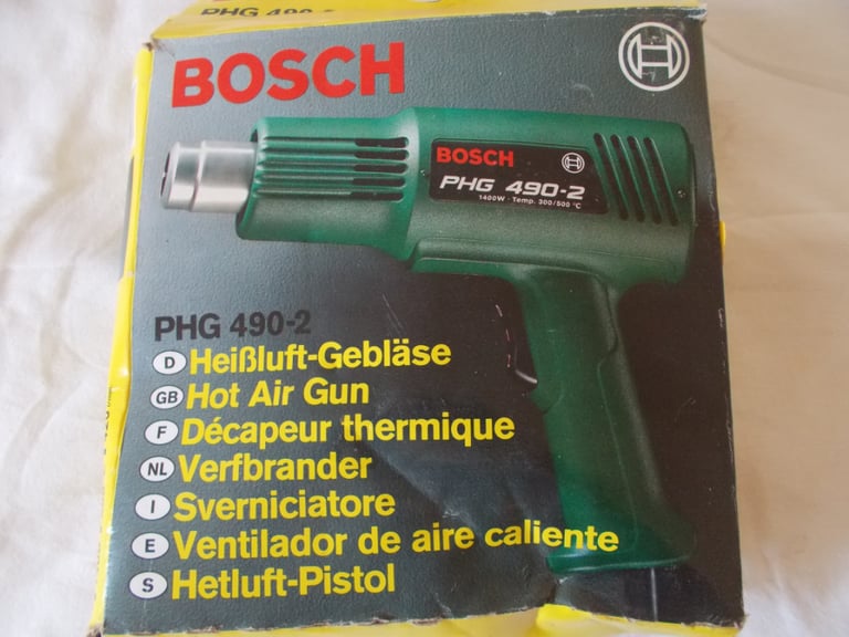 Bosch PHG 490-2 hot air heat gun paint stripper 1400W 300-500C 2 heat settings