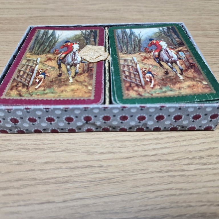 image for Vintage Waddingtons Playing Cards in Original Polka Dot Case