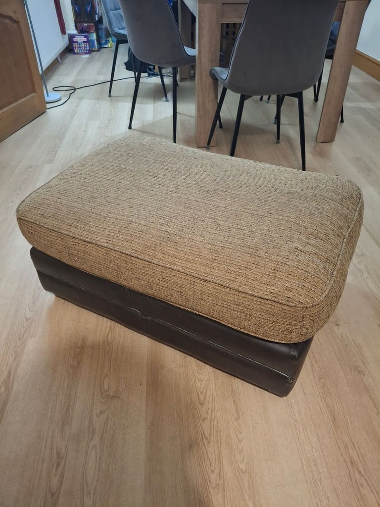 Pouffe / Seat - Fabric / real leather