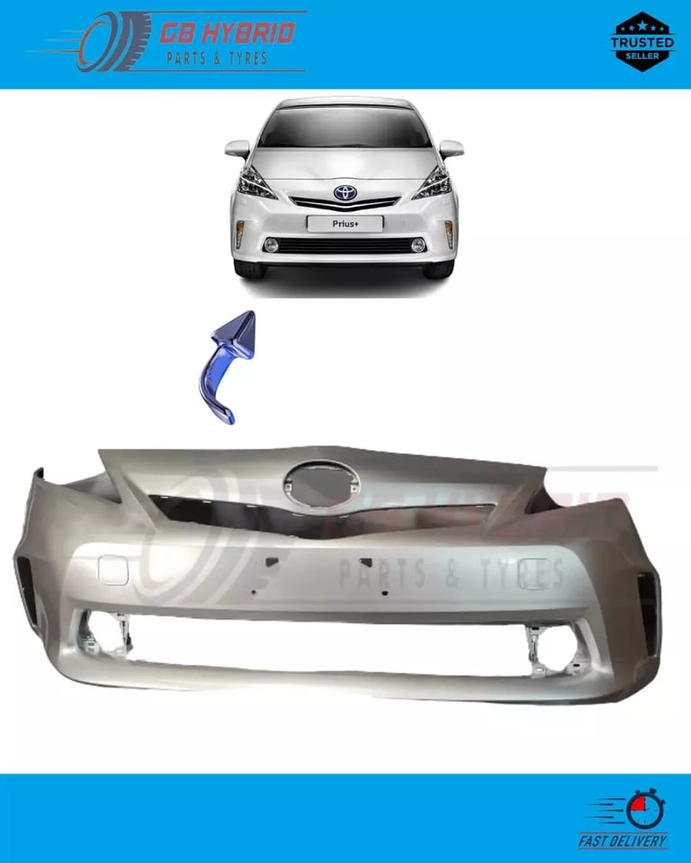 image for New Toyota Prius Plus 2011-2015 Front Bumper Silver (Paint 1F7)
