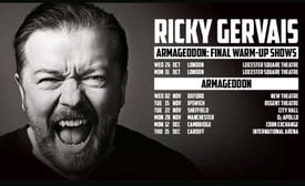 Ricky Gervais Tickets York Barbican 10th *SOLD OUT* 1ST GIG OF TOUR