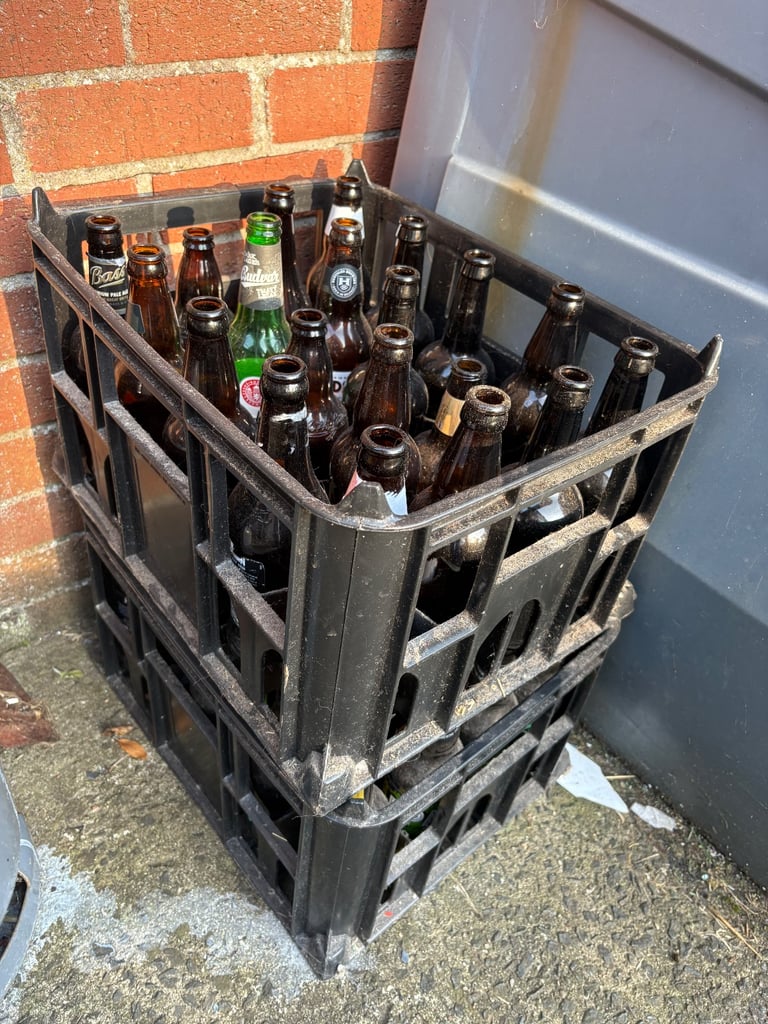 **SOLD** Home Brew 40 empty 500ml bottles in two beer crates.   