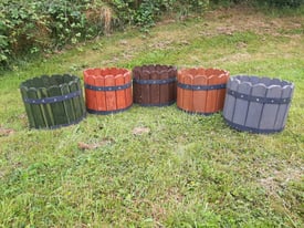 image for Wooden Garden Barrel Planter